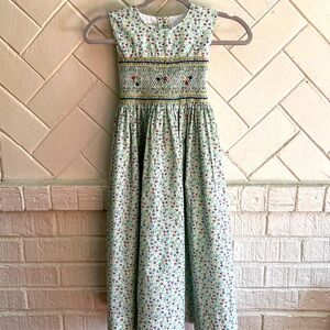 New w/o Tags Girl’s Strasburg Smocked Summer Dress, Size 7, Retail $140
